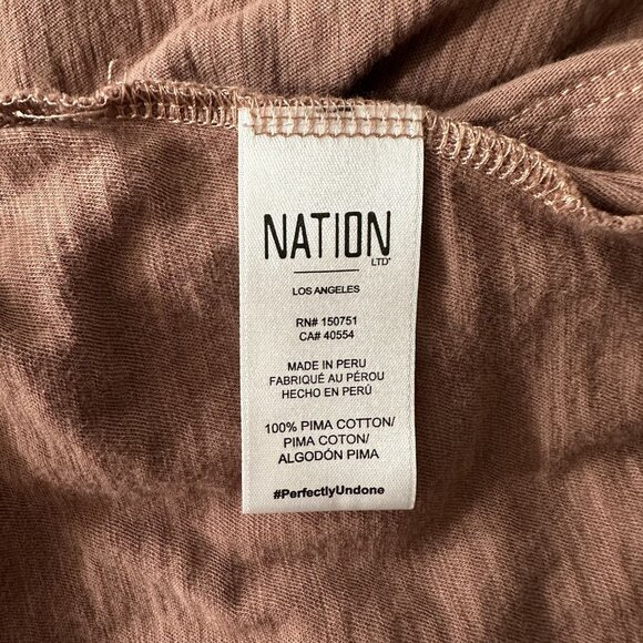 Nation LTD Lored Smocked Peasant Tee in Granite - Picture 8 of 11